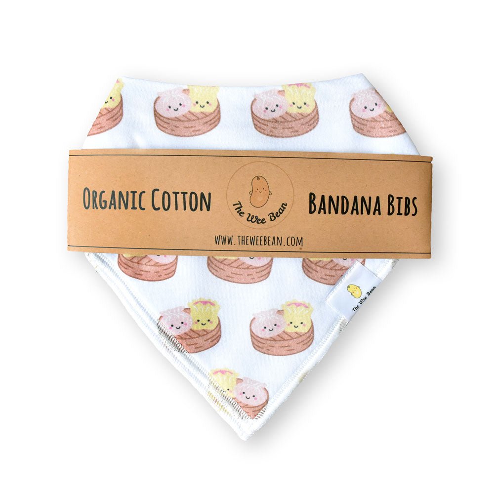 Organic Cotton Bandana Bibs 2pcs Set - Dim Sum Duo