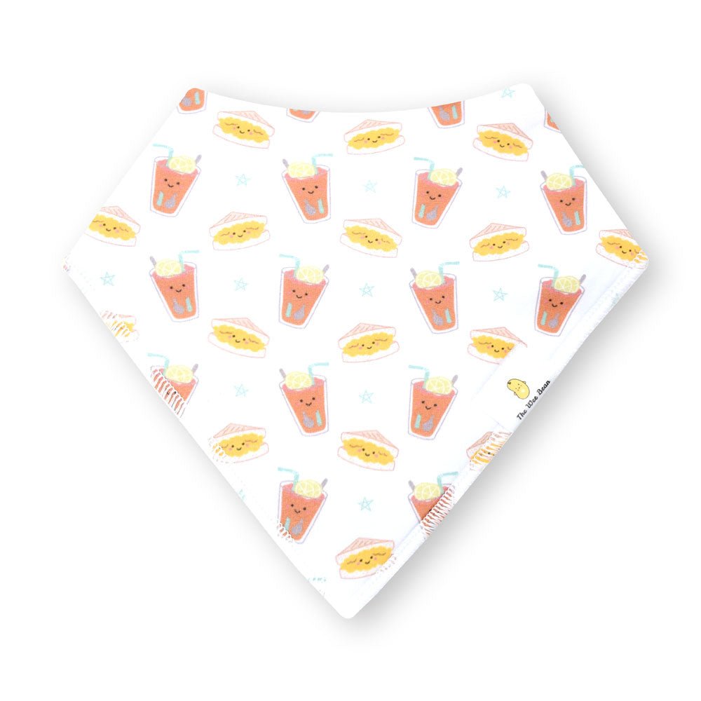 Organic Cotton Bandana Bibs 2pcs Set - Bakery Buns + Iced Tea