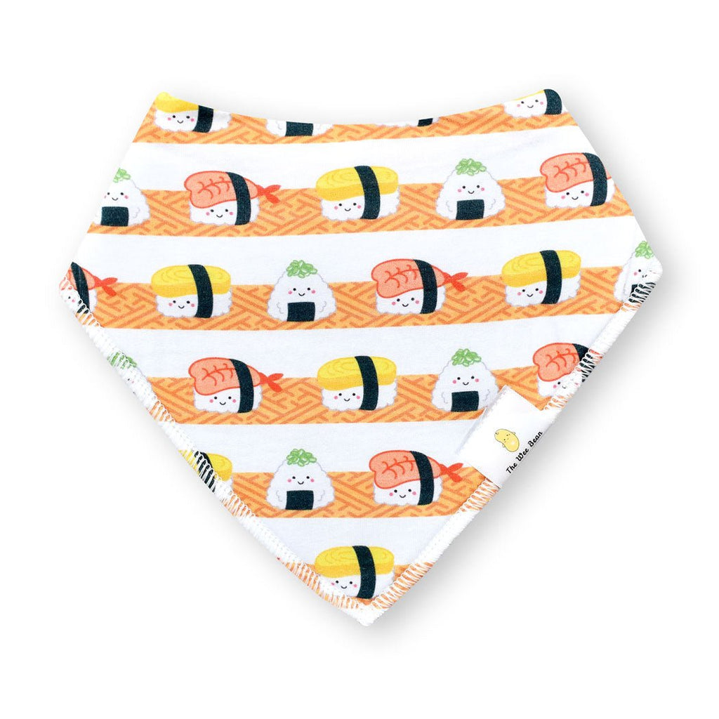 Organic Cotton Bandana Bibs 2pcs Set - Sushi + Tempura