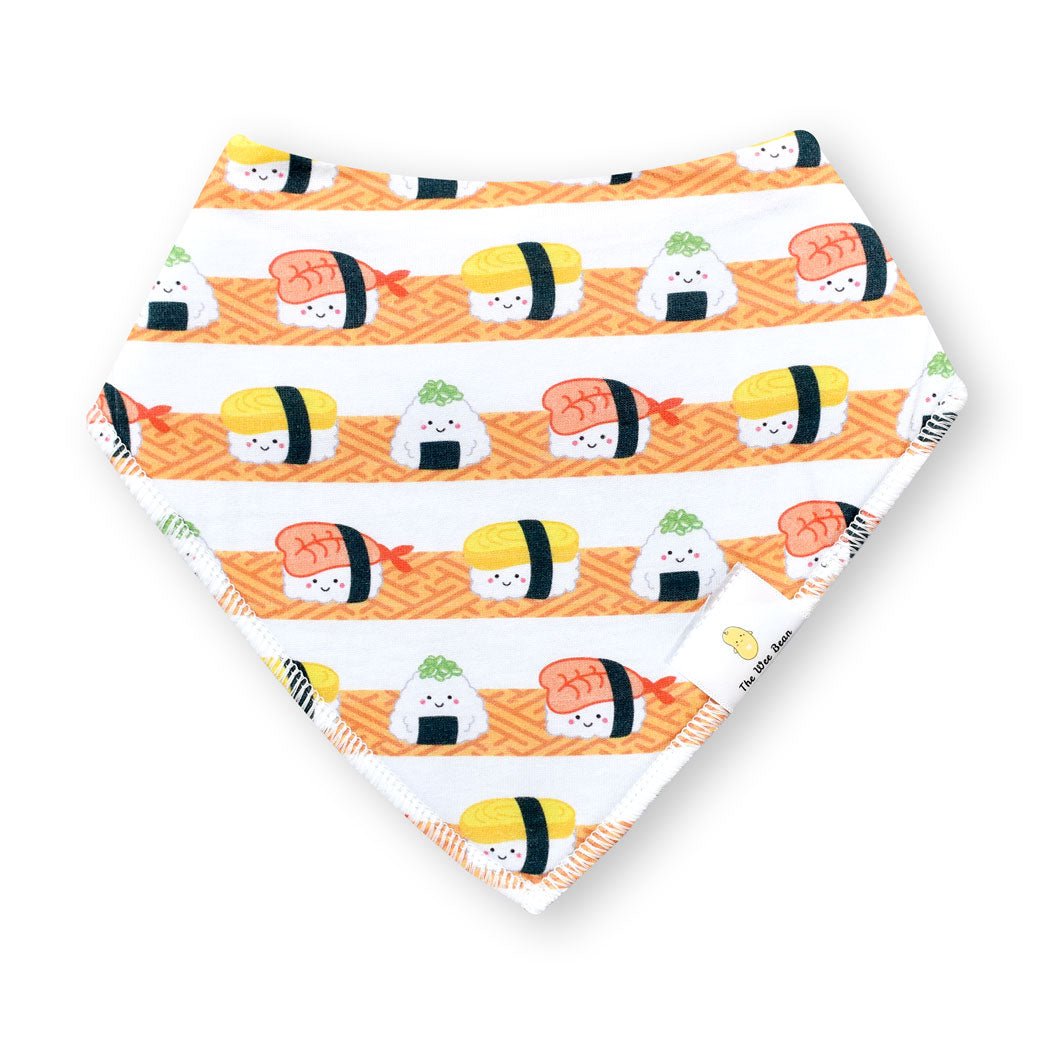 Organic Cotton Bandana Bibs 2pcs Set - Sushi + Tempura