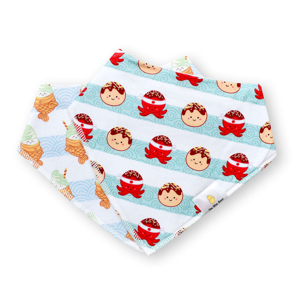 Organic Cotton Bandana Bibs 2pcs Set - Ramen + Sake