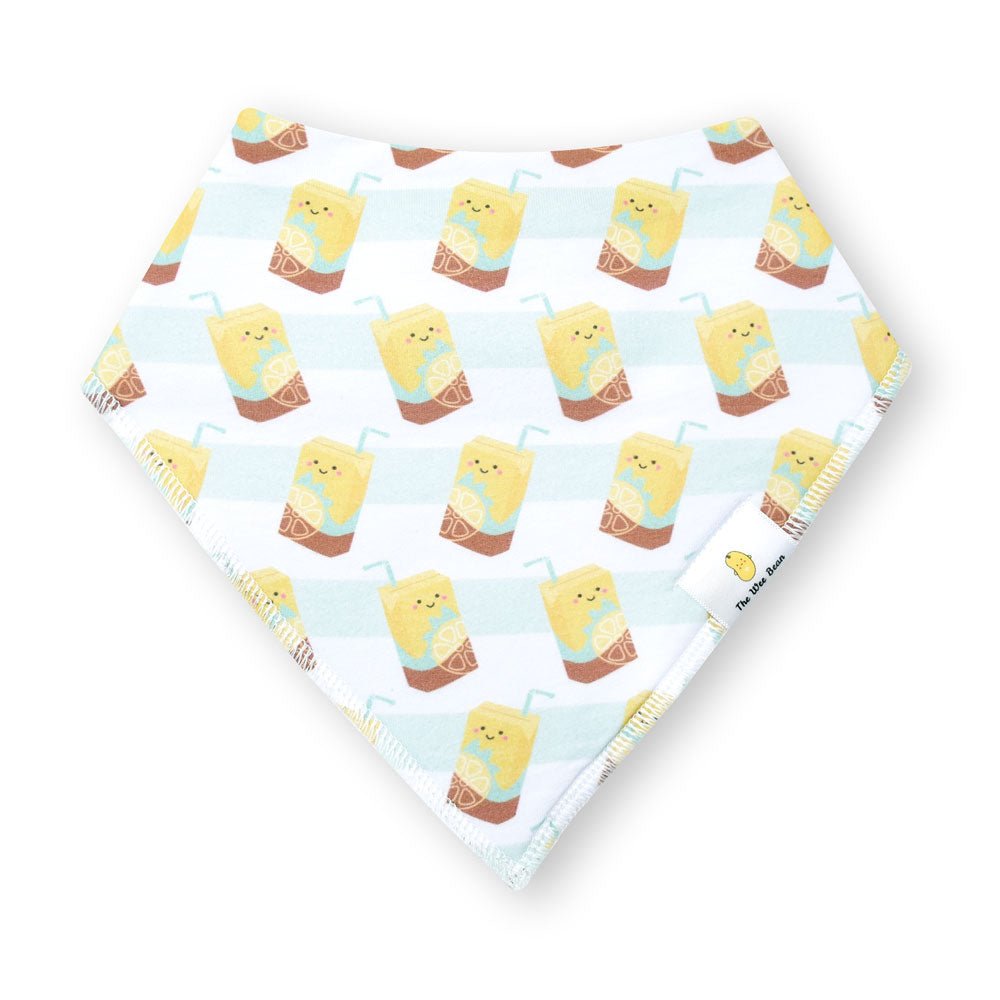 Organic Cotton Bandana Bibs 2pcs Set - Lemon Tea + Yogurt Drink