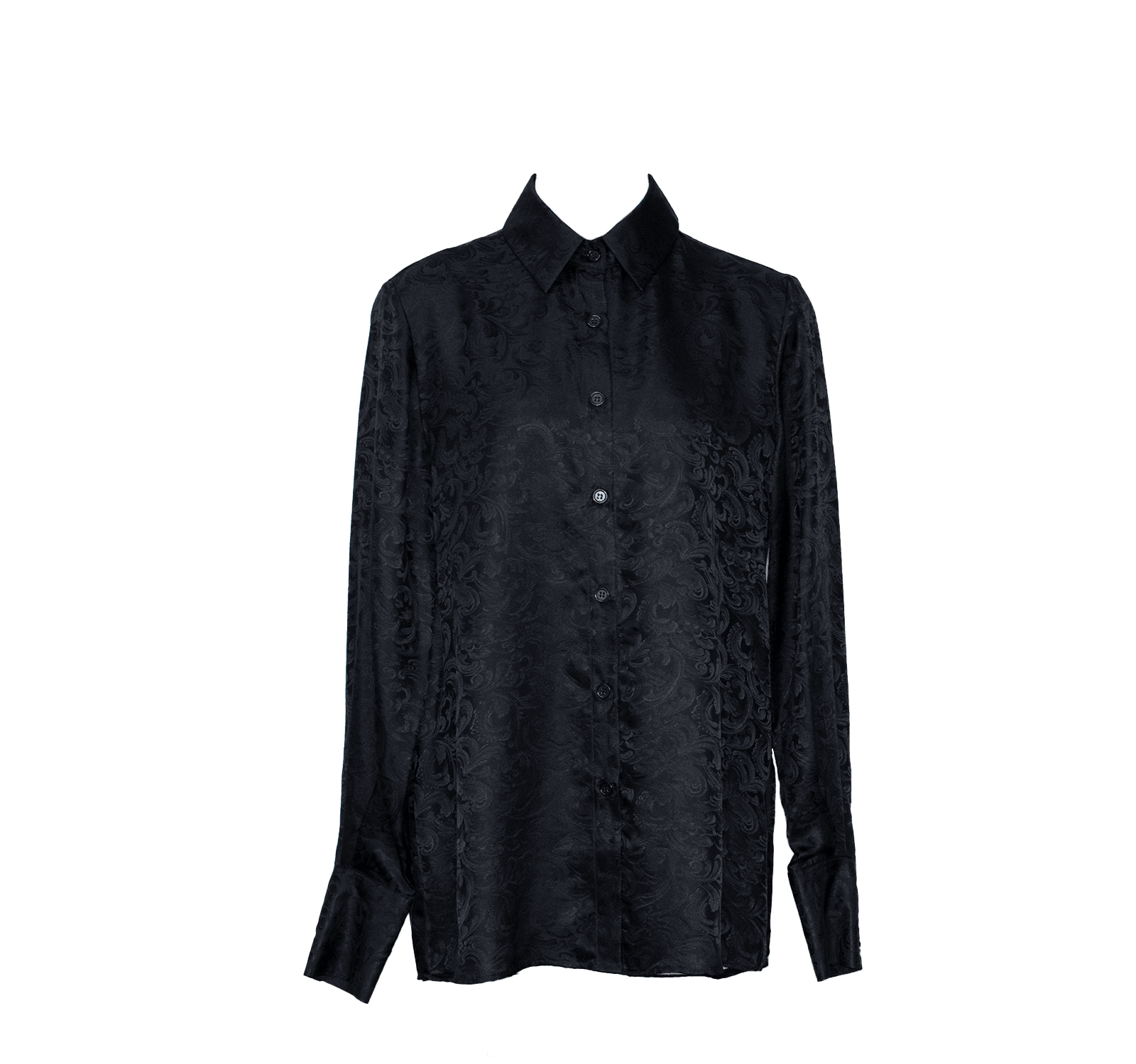 Elegance Silk Blouse in Black Paisley â€?Women's Luxury Silk Top