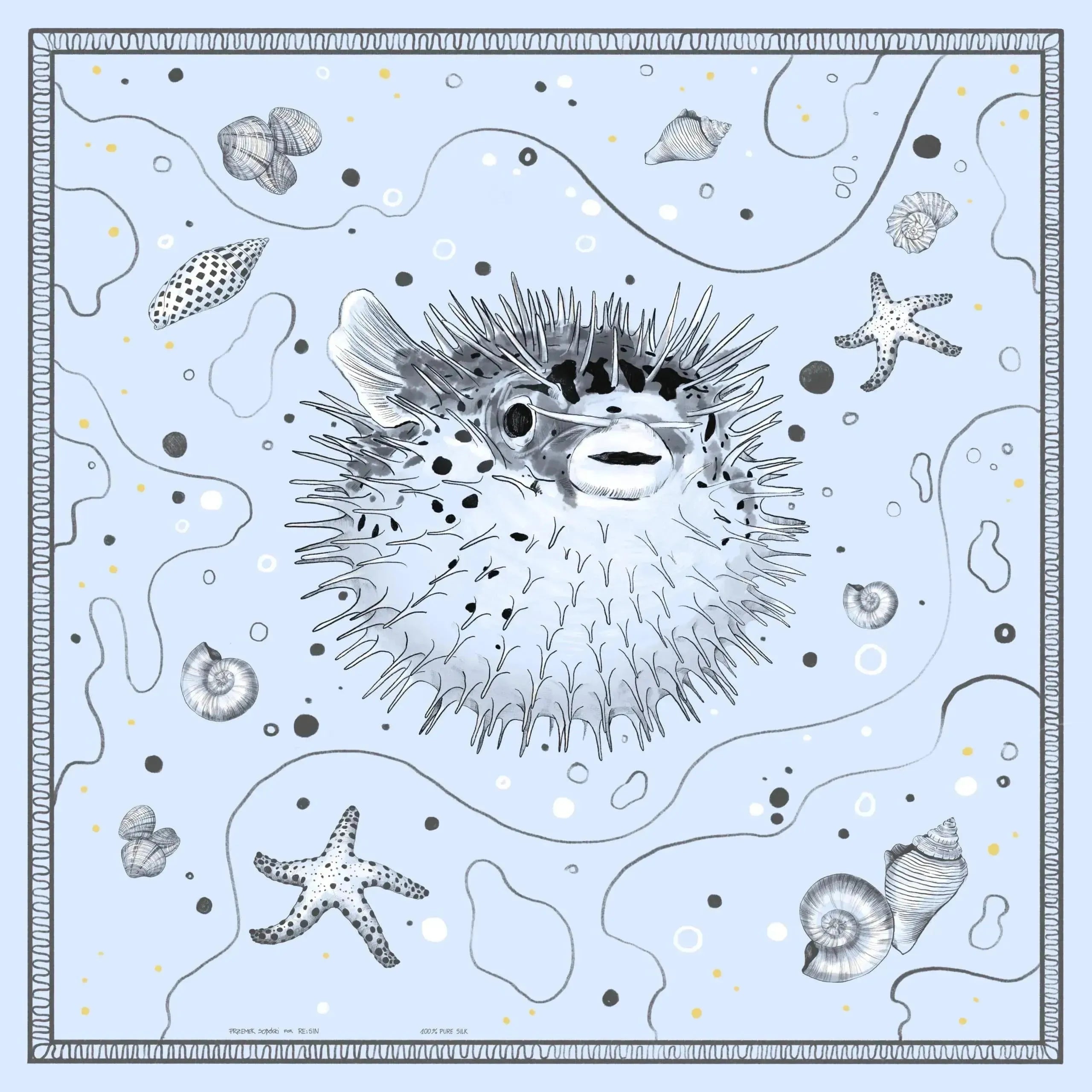 FUGU FISH silk scarf