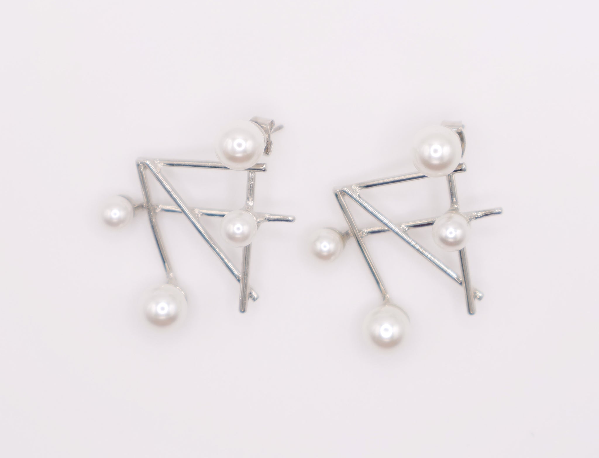 Pearlescent Futurista Earrings â€?Luxury Pearl Statement Earrings