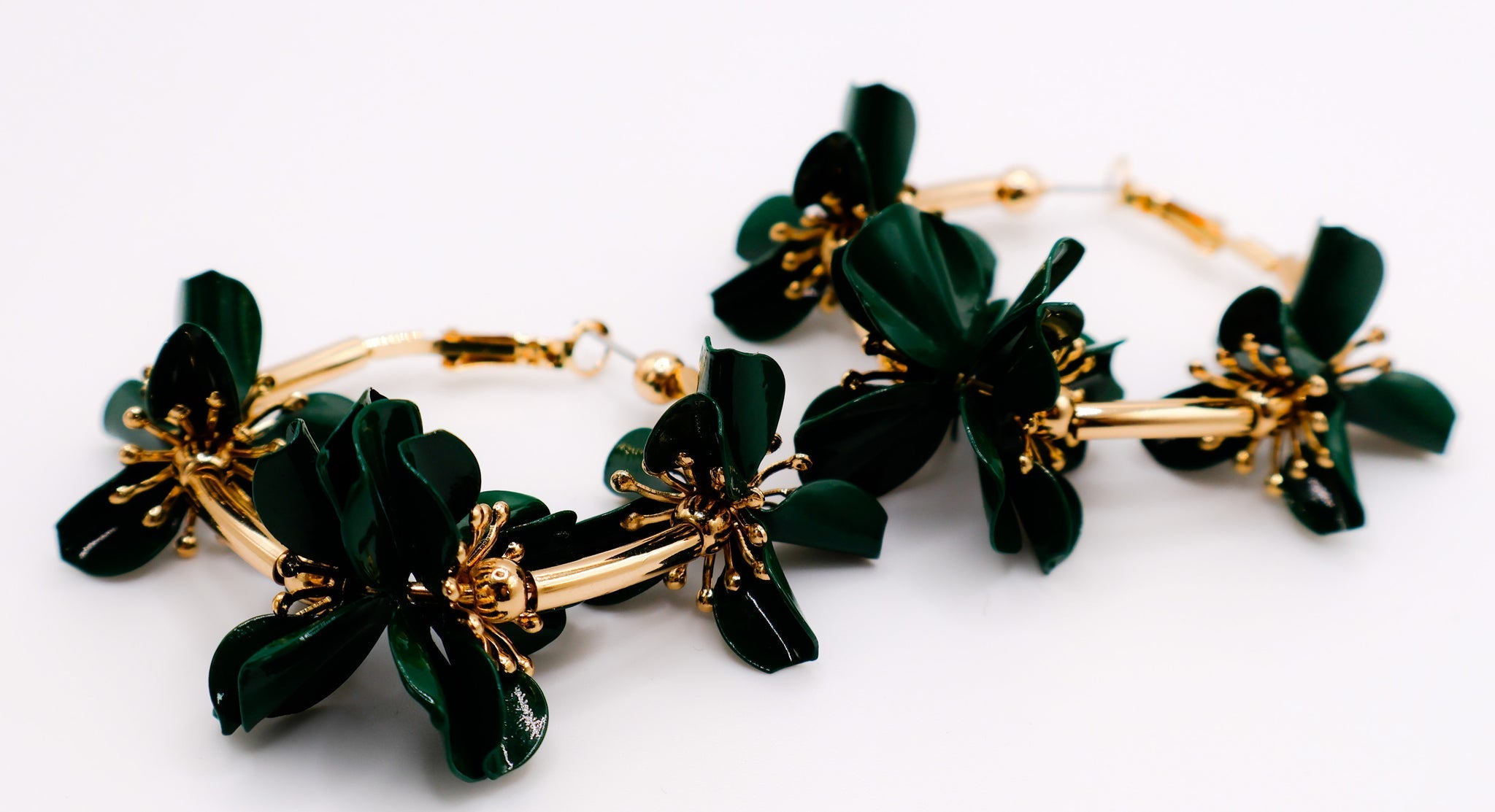 Floral Luxe Hoops â€?Gold Flower Hoop Earrings