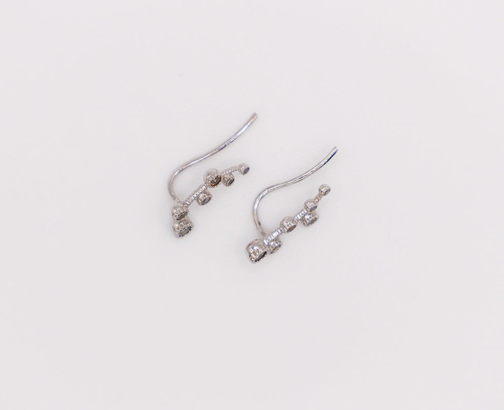 Floral Whispers White Gold Earrings