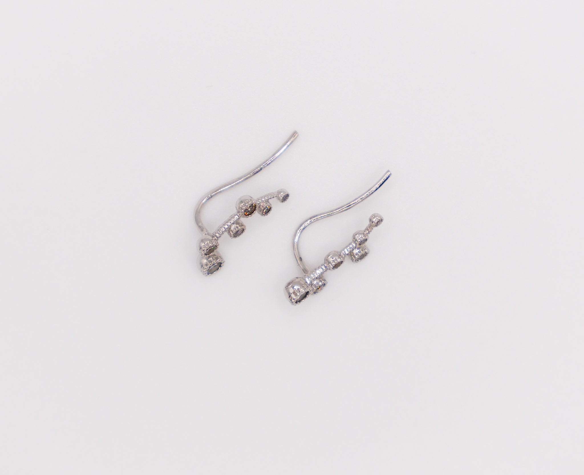 Floral Whispers White Gold Earrings