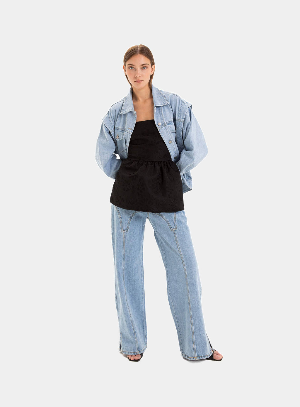 CECILE BLACK STRAPLESS TOP