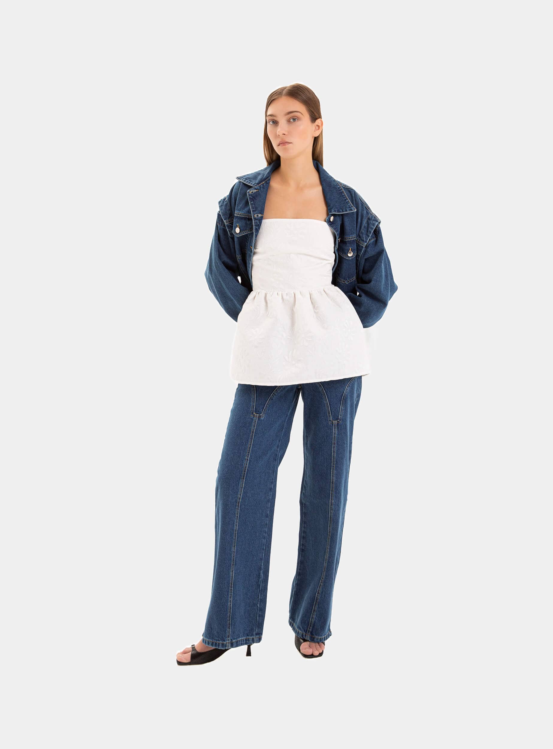 CECILE WHITE STRAPLESS TOP