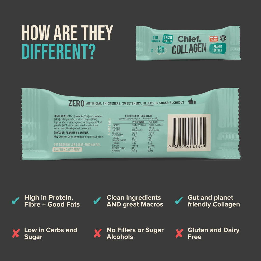 Chief. Collagen Protein Bar - Peanut Butter 45g
