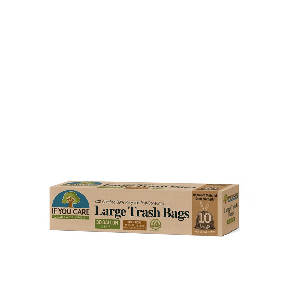 Recycled Polyethylene Plastic Trash Bags - Large (30 Gal)