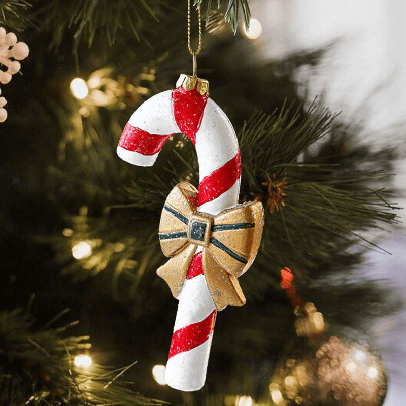 Christmas Ornament - Candy cane with bow