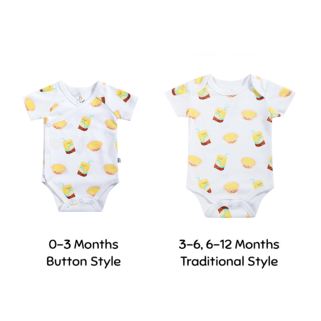 Organic Cotton Baby Onesie - Lemon Tea + Egg Tart