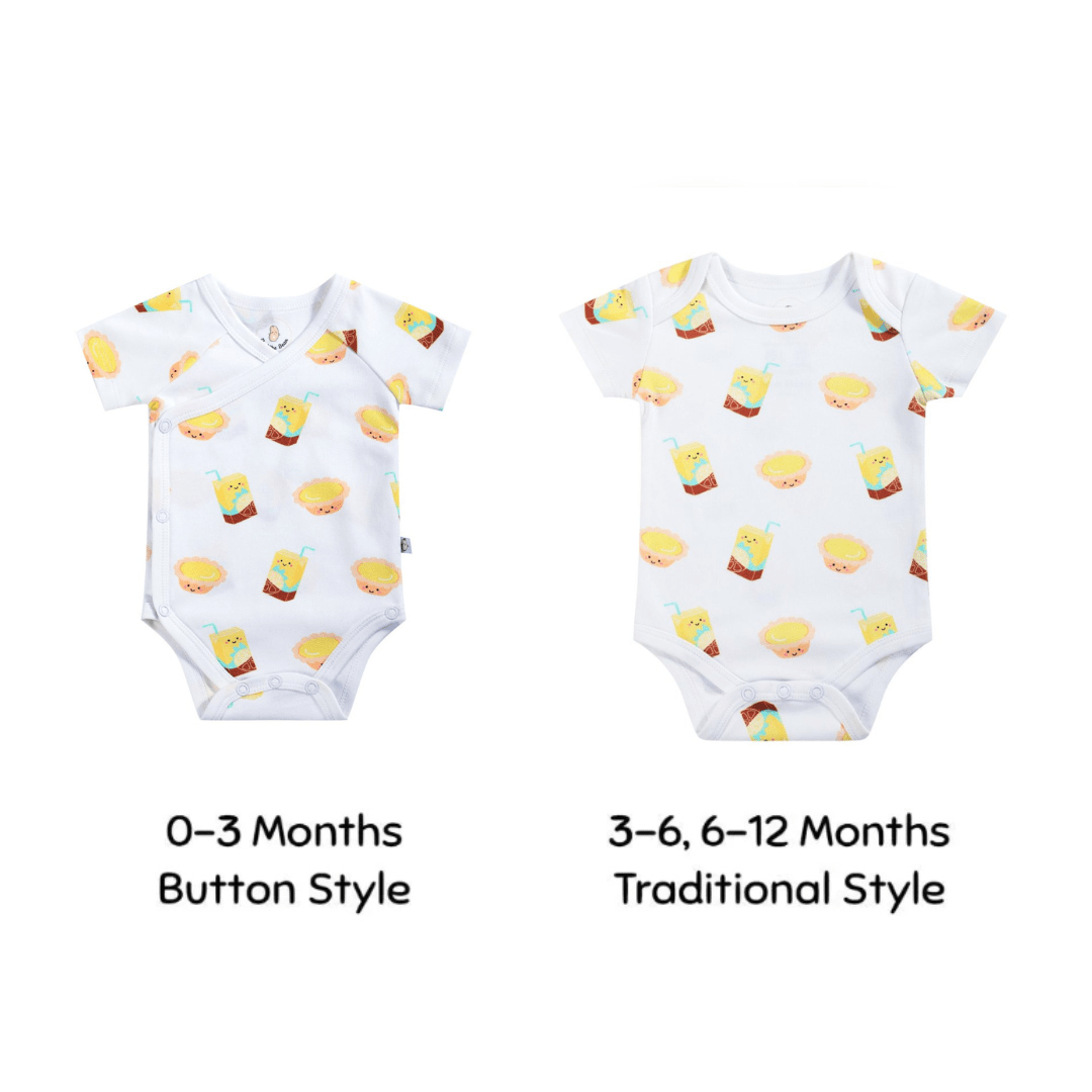 Organic Cotton Baby Onesie - Lemon Tea + Egg Tart