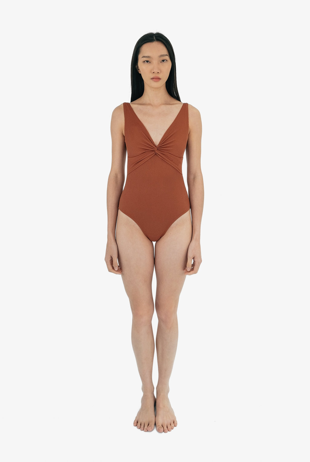 Gaia Twist Front Rib Swimsuit