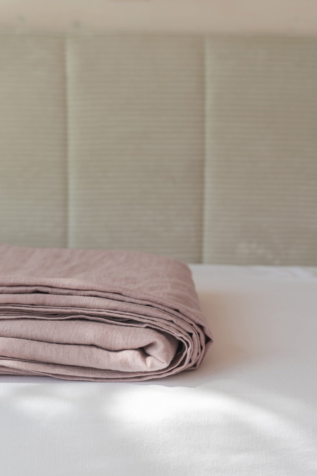 Linen flat sheet in Dusty Rose