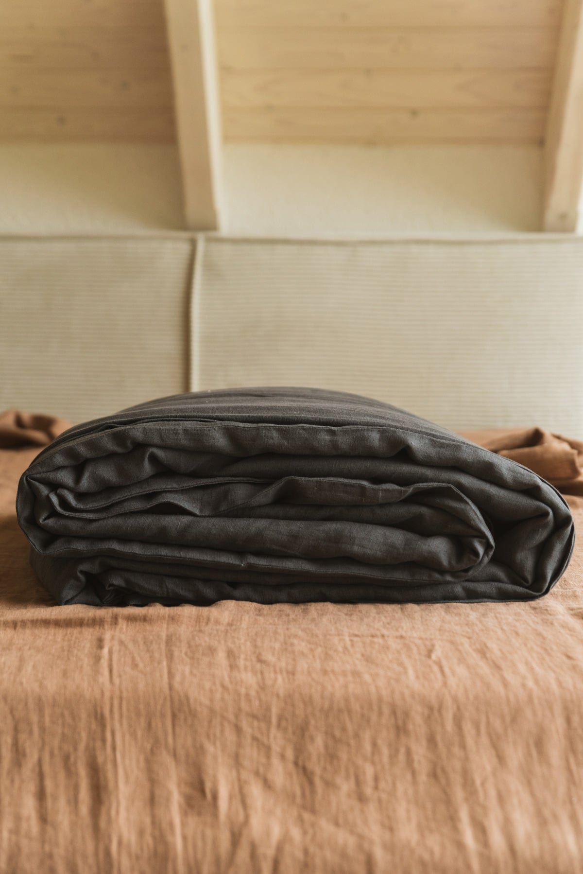 Linen duvet cover in Charcoal
