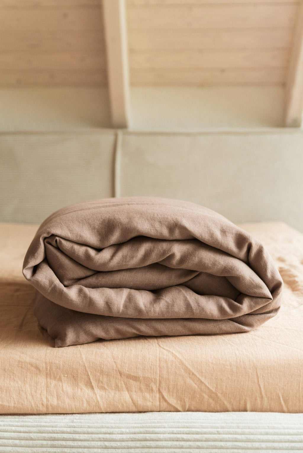 Linen duvet cover in Rosy Brown