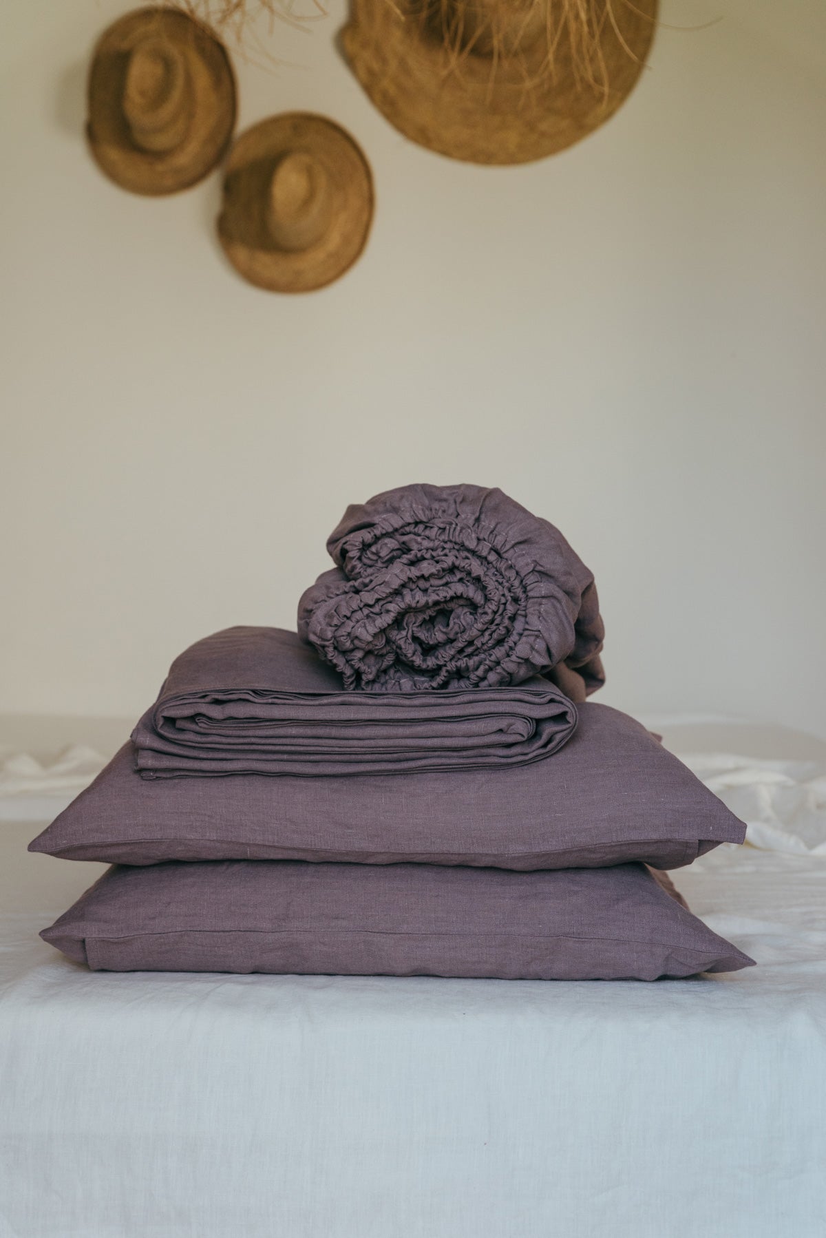 Linen sheets set in Dusty Lavender