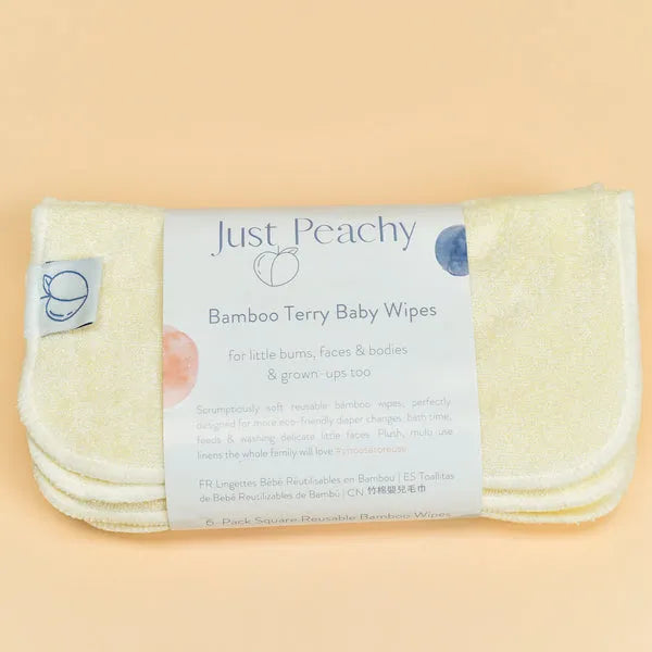 Bamboo Terry Reusable Baby Wipes 6-Pack