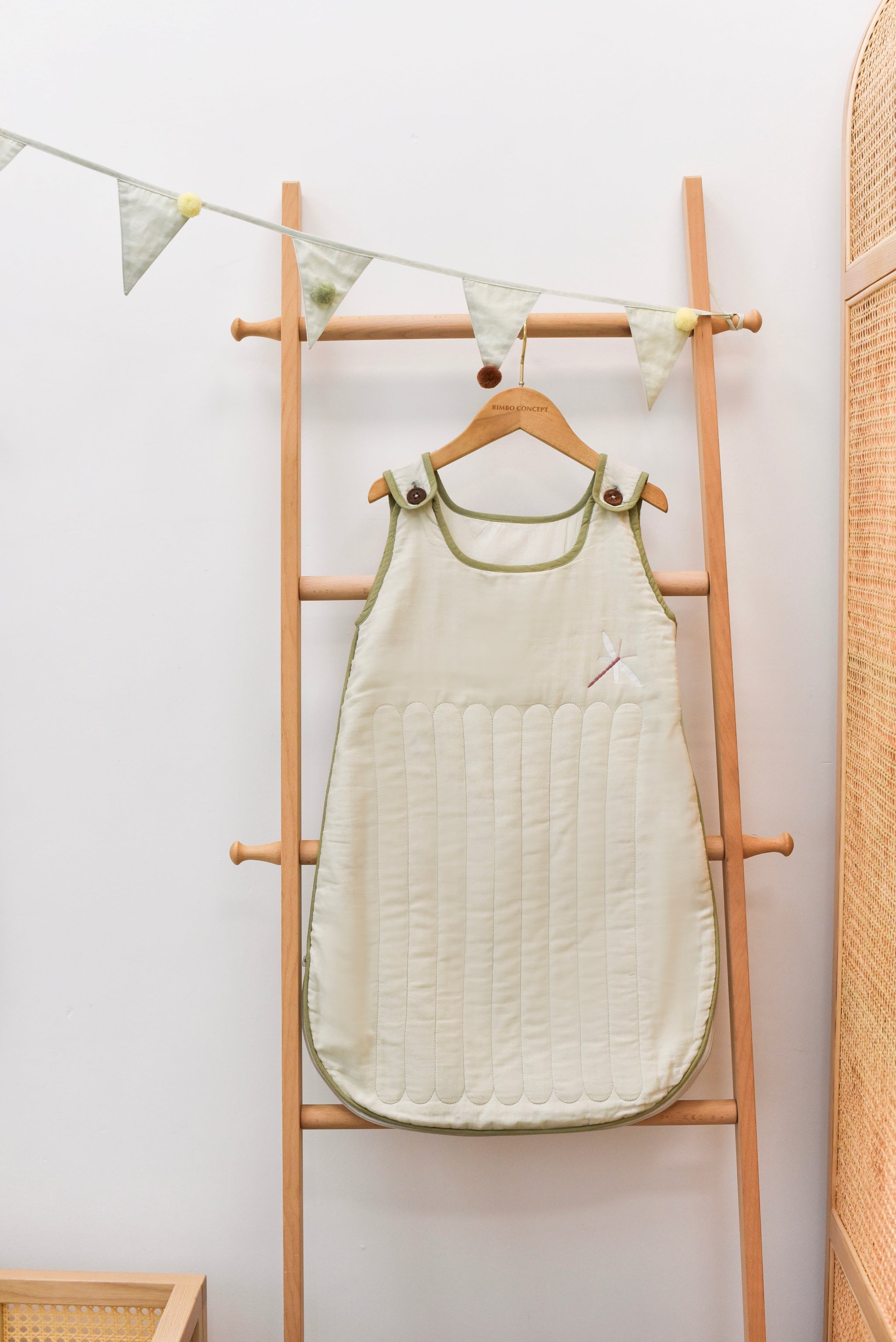 Organic Muslin Sleeping Bag - Spring Sprout｜Kids Sleeping Bag