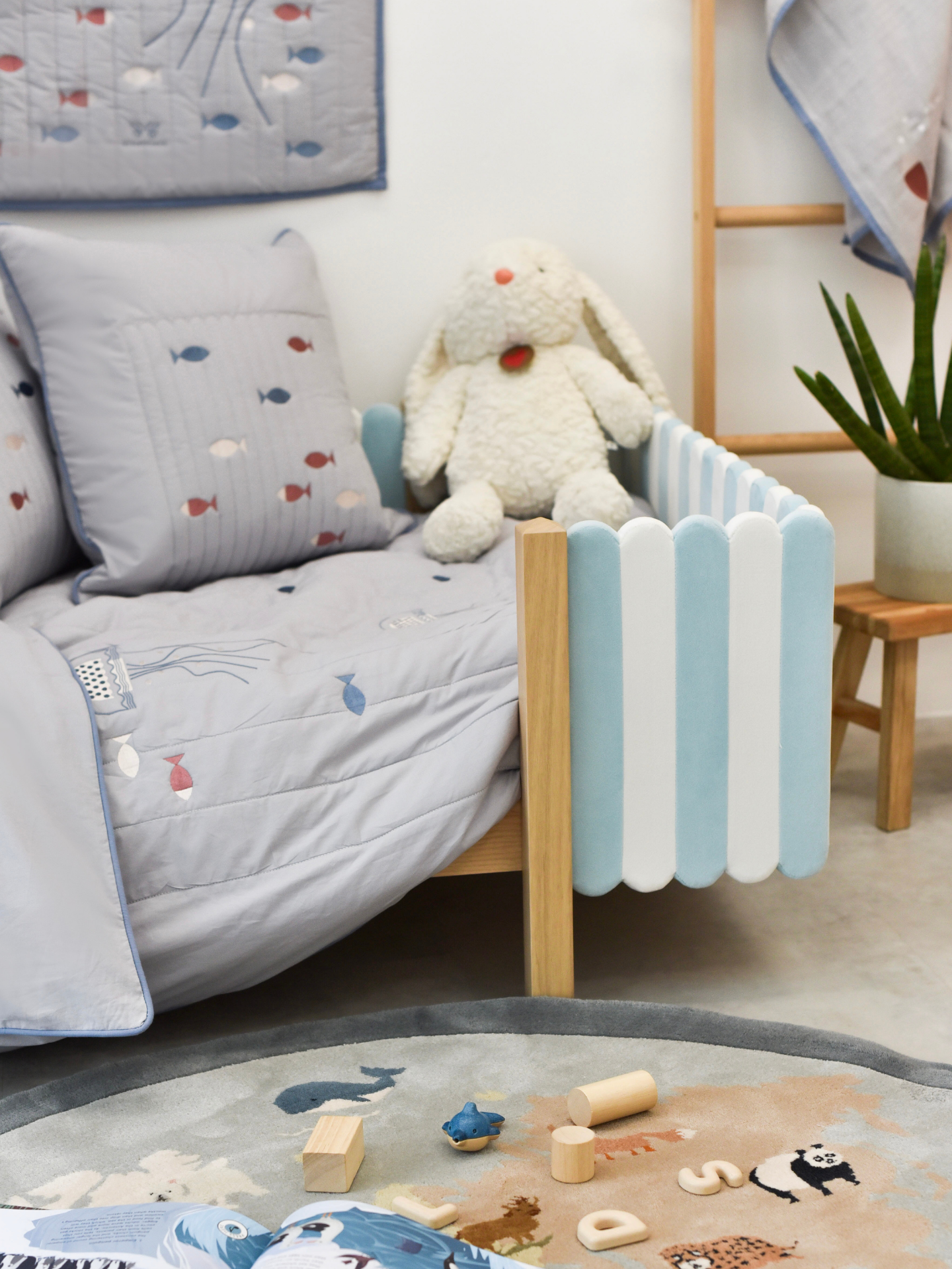 Cotton Quilted Duvet Cover and Pillow case - Fish Dance｜For Kids