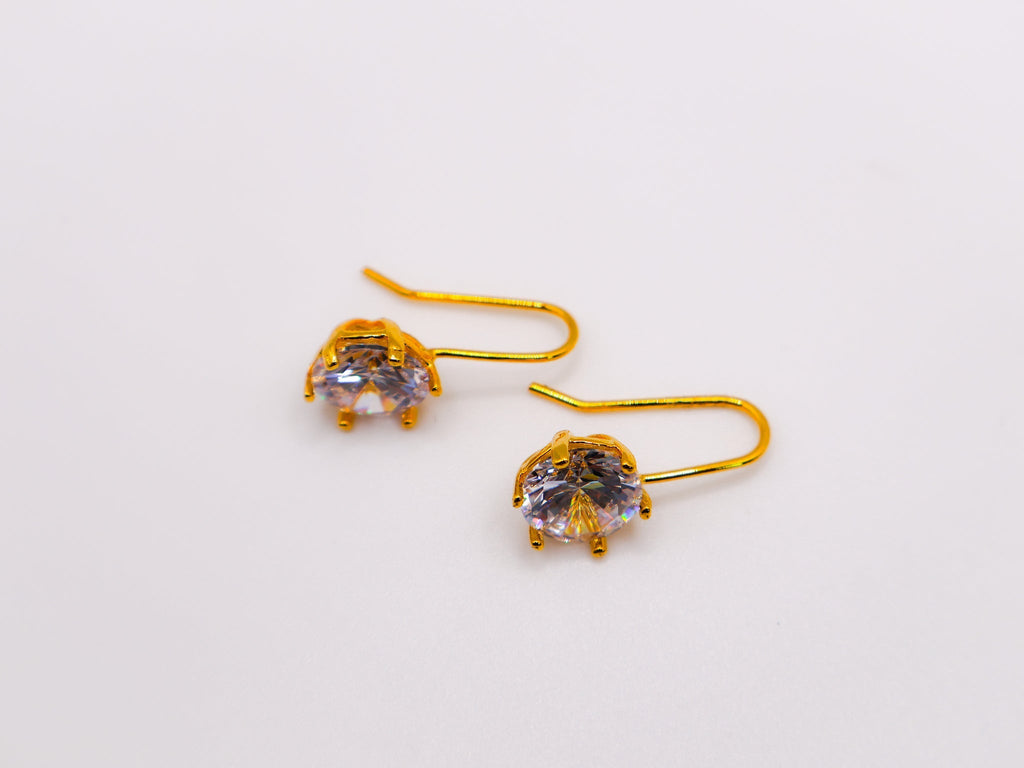 Elegant Golden Sparkle Drops â€?Luxurious Gold-Plated Earrings
