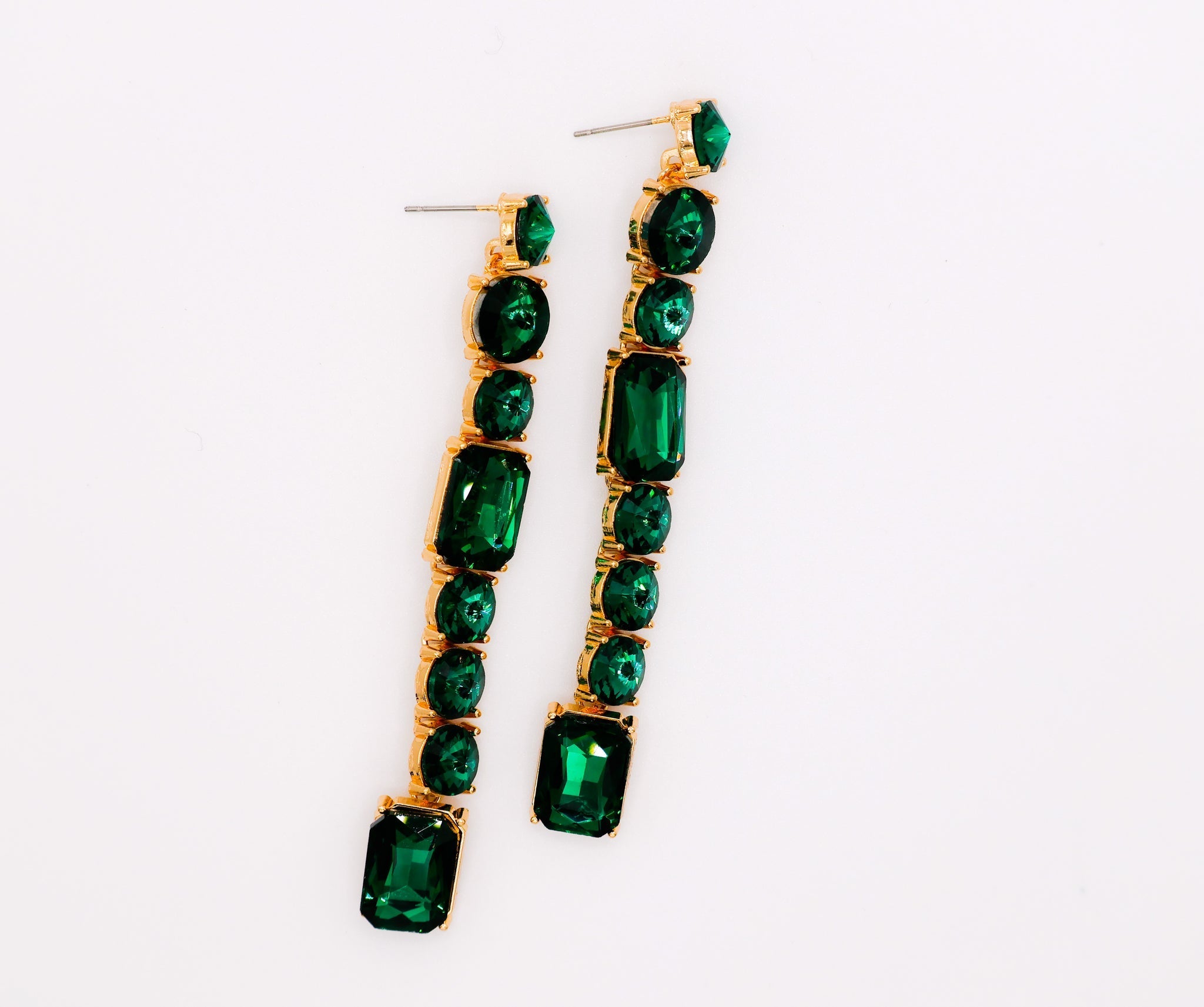 Emerald Cascade Earrings â€?Luxury Green Statement Earrings