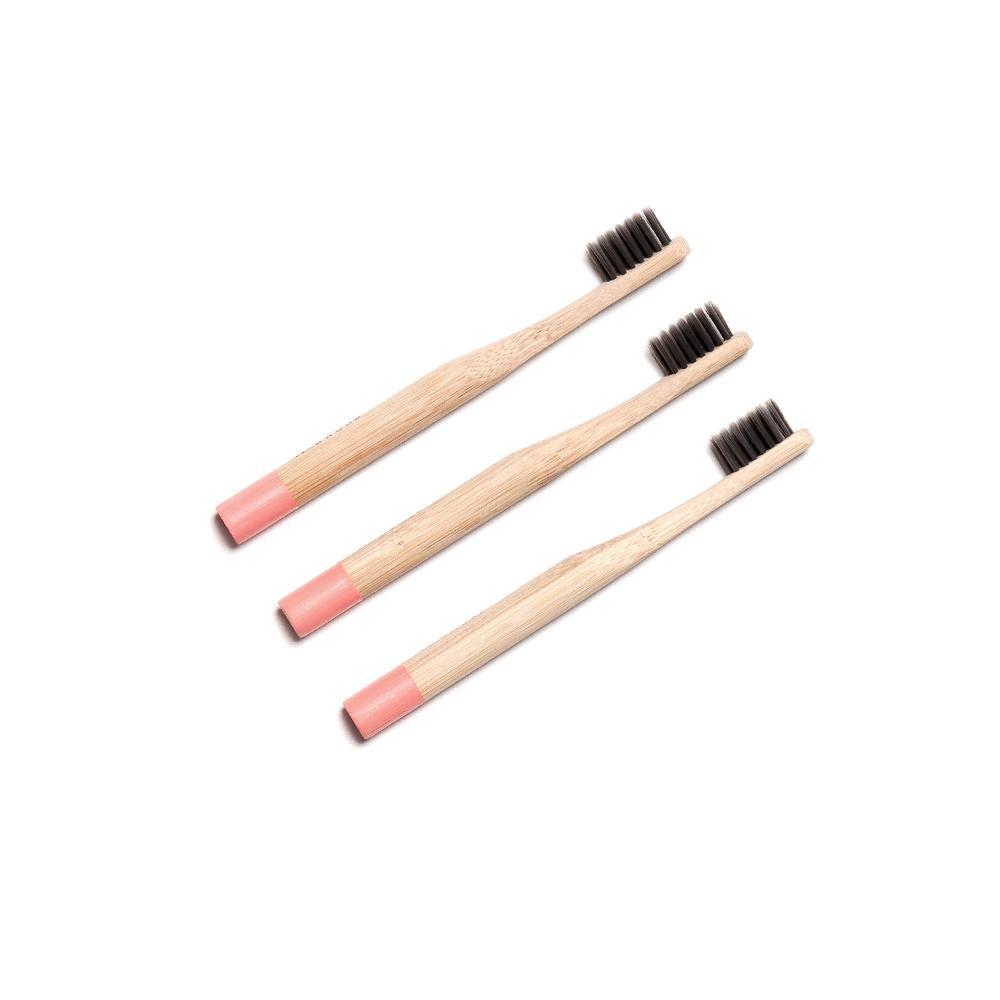 ECO BAMBOO Tooth Brushes - Child Pink (3pcs)