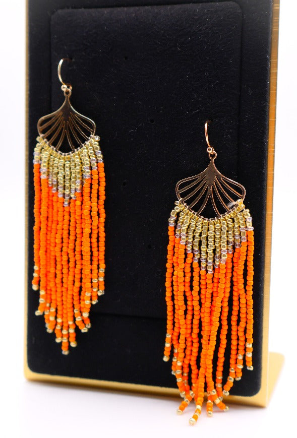 Golden Leaves Earrings â€?Luxury Gold Leaf Statement Earrings