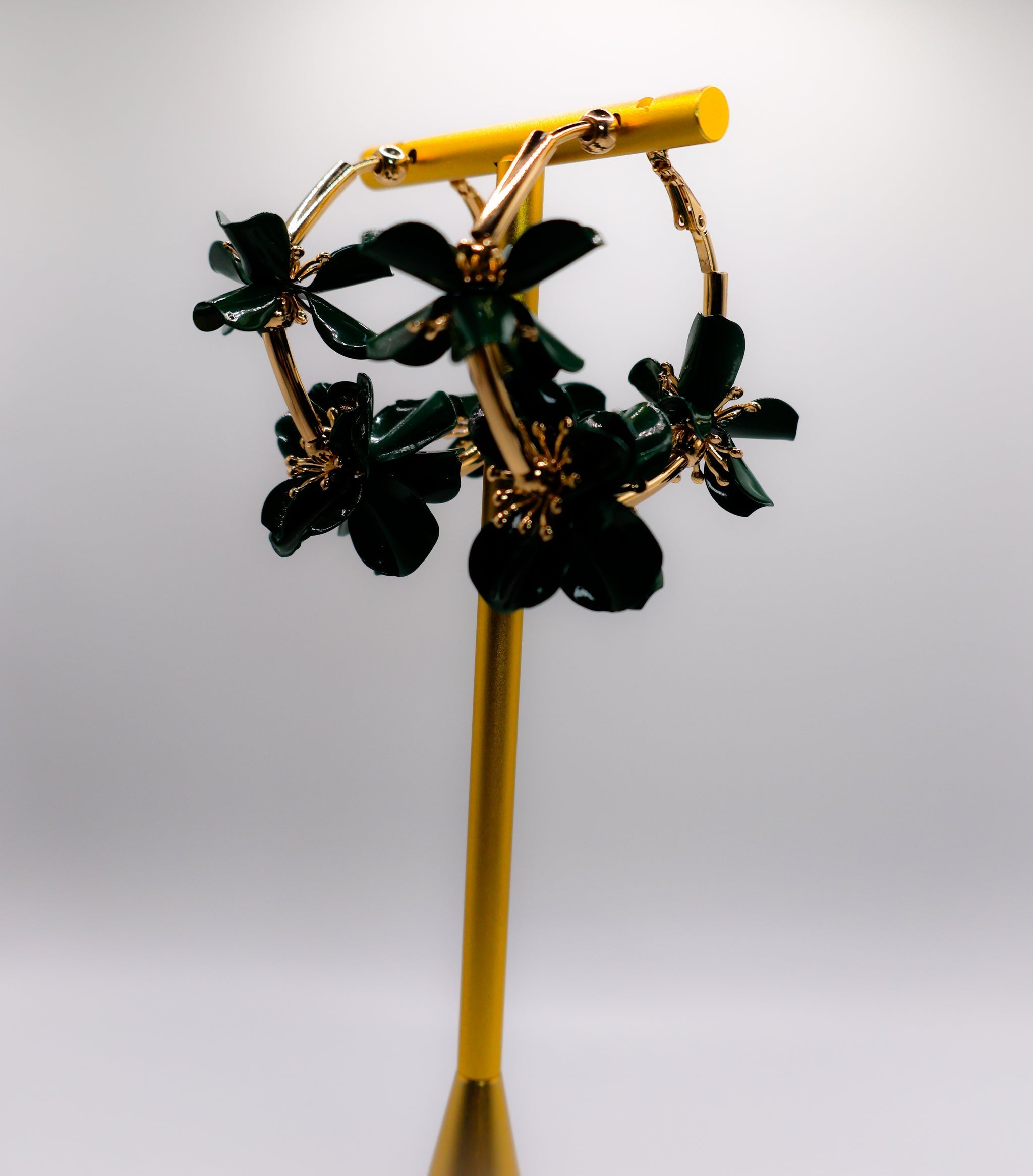 Floral Luxe Hoops â€?Gold Flower Hoop Earrings