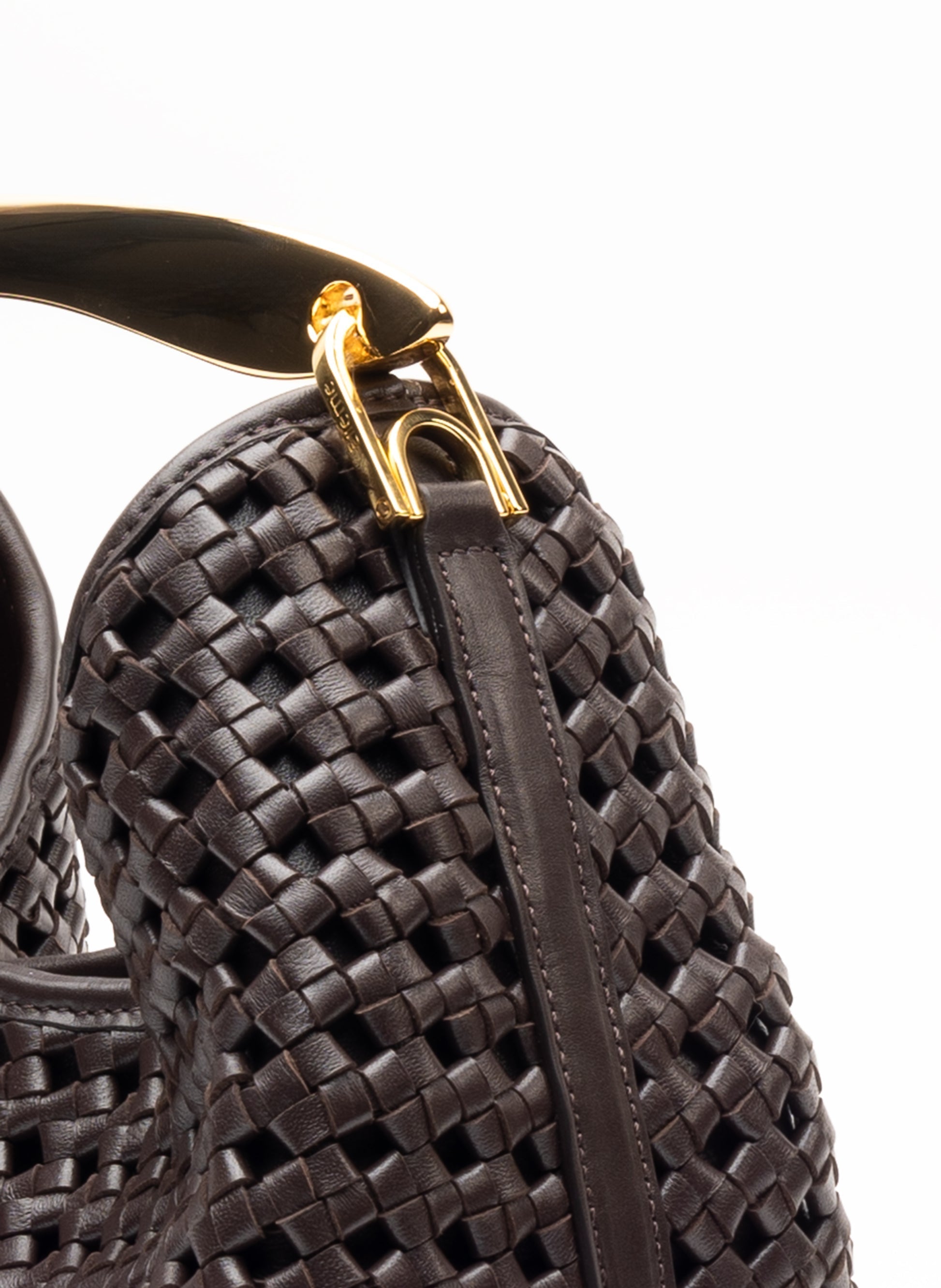 Boomerang Woven Leather Boomerang W Leat Dark-Brown