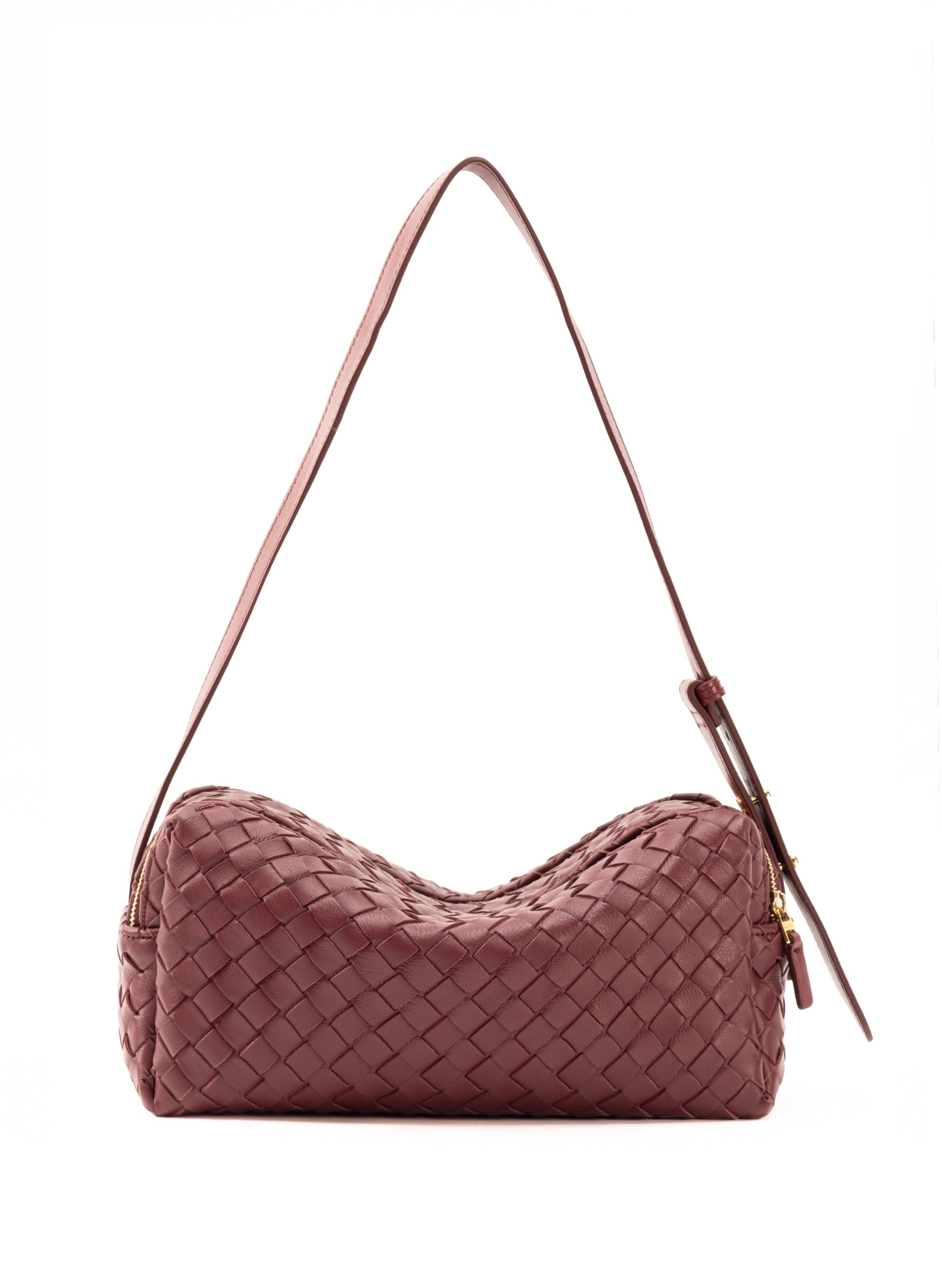 Trousse Woven Leather B Trousse W Leathe Burgundy