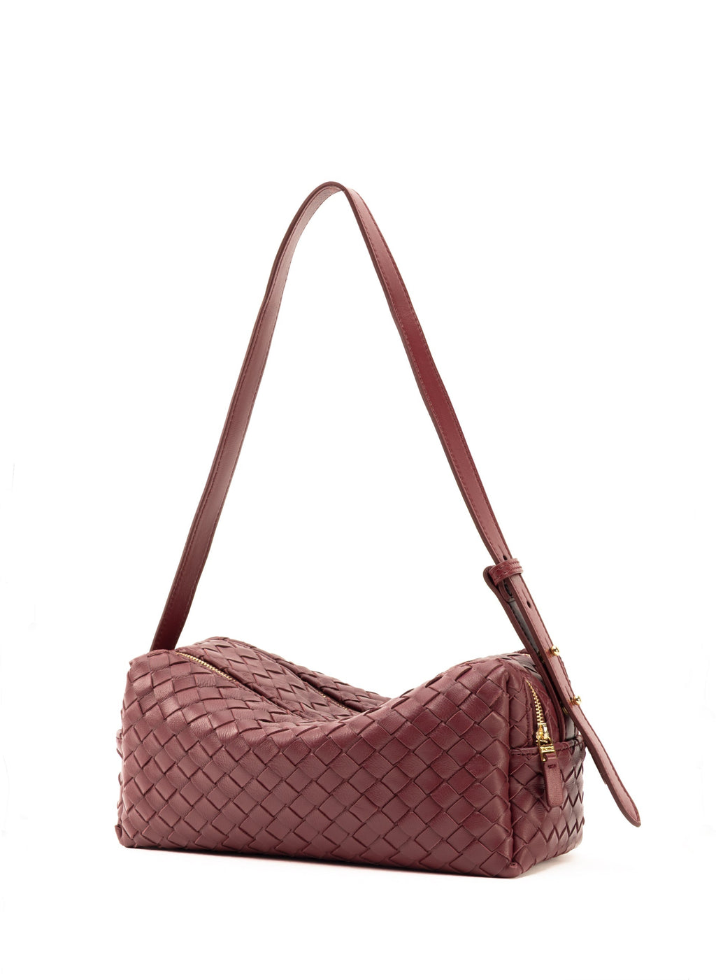 Trousse Woven Leather B Trousse W Leathe Burgundy
