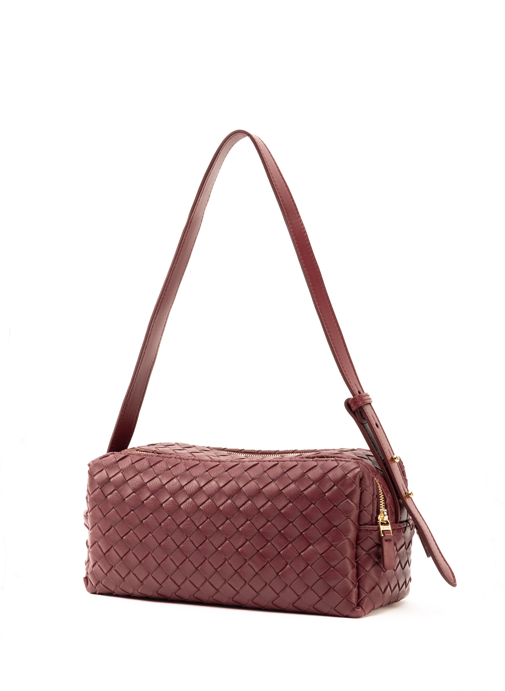 Trousse Woven Leather B Trousse W Leathe Burgundy