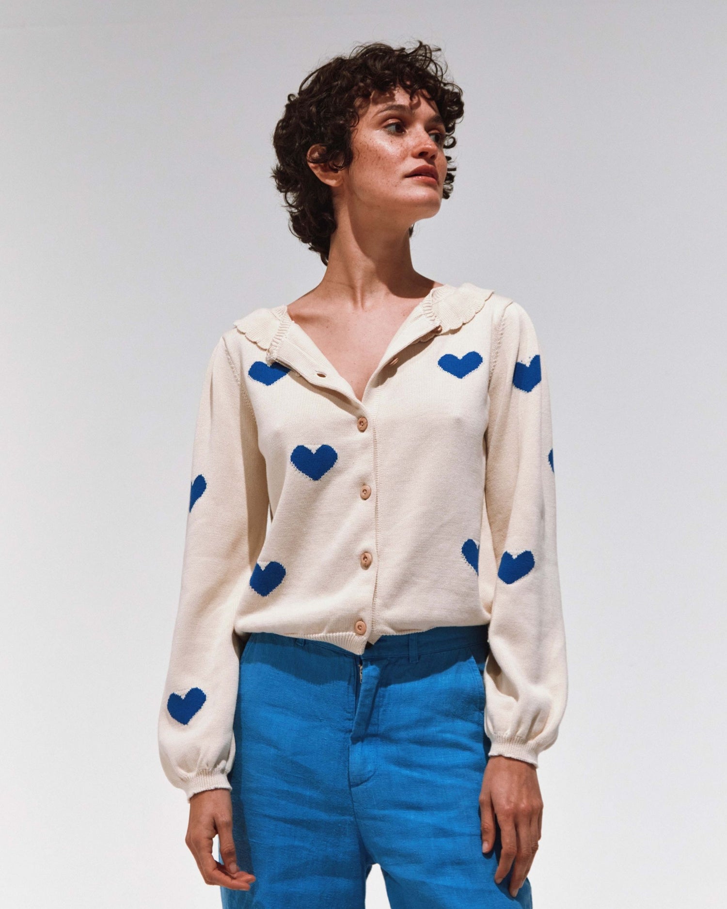 Cardigan Coeur Ida-boum Ecru