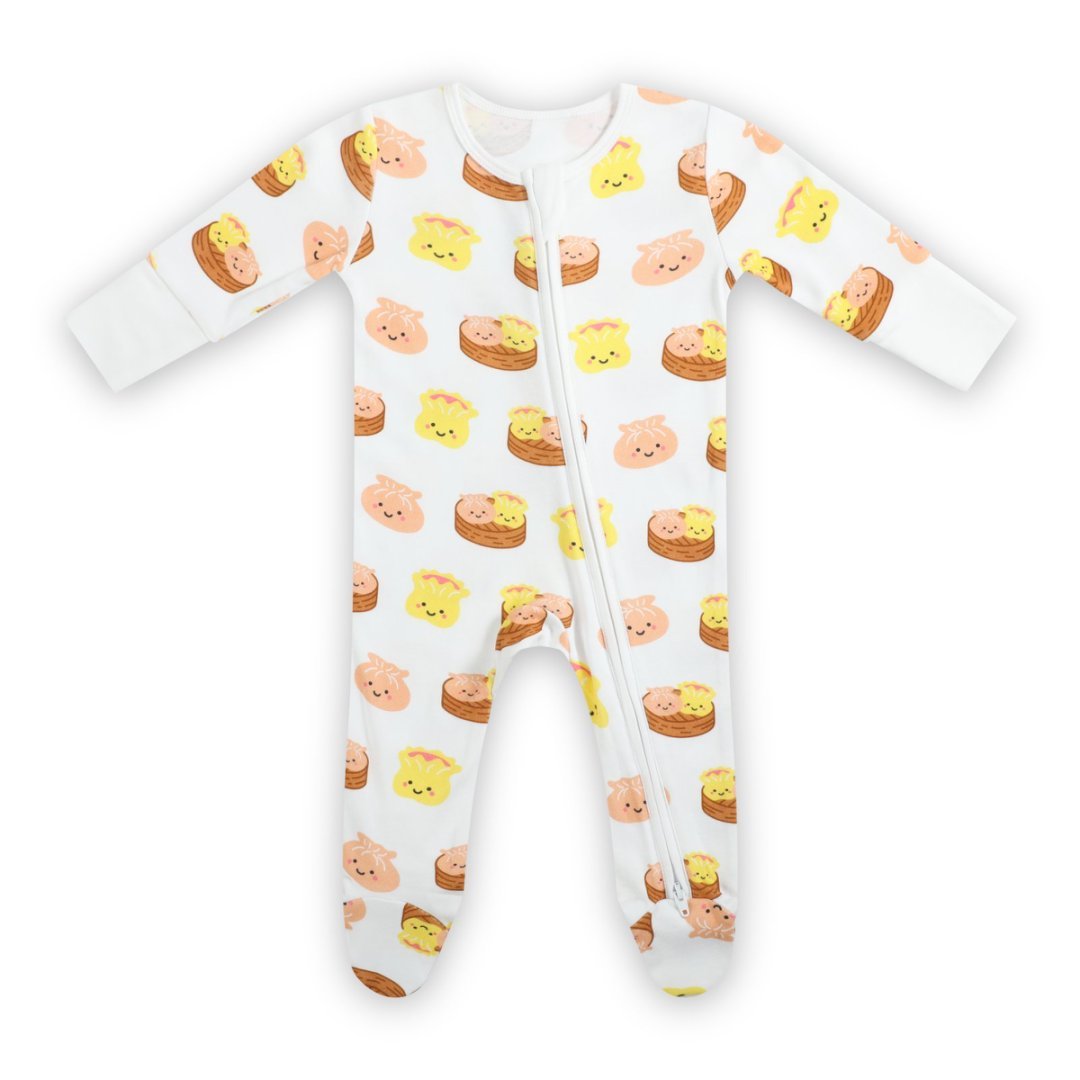 Bamboo Convertible Zip Romper - Dim Sum