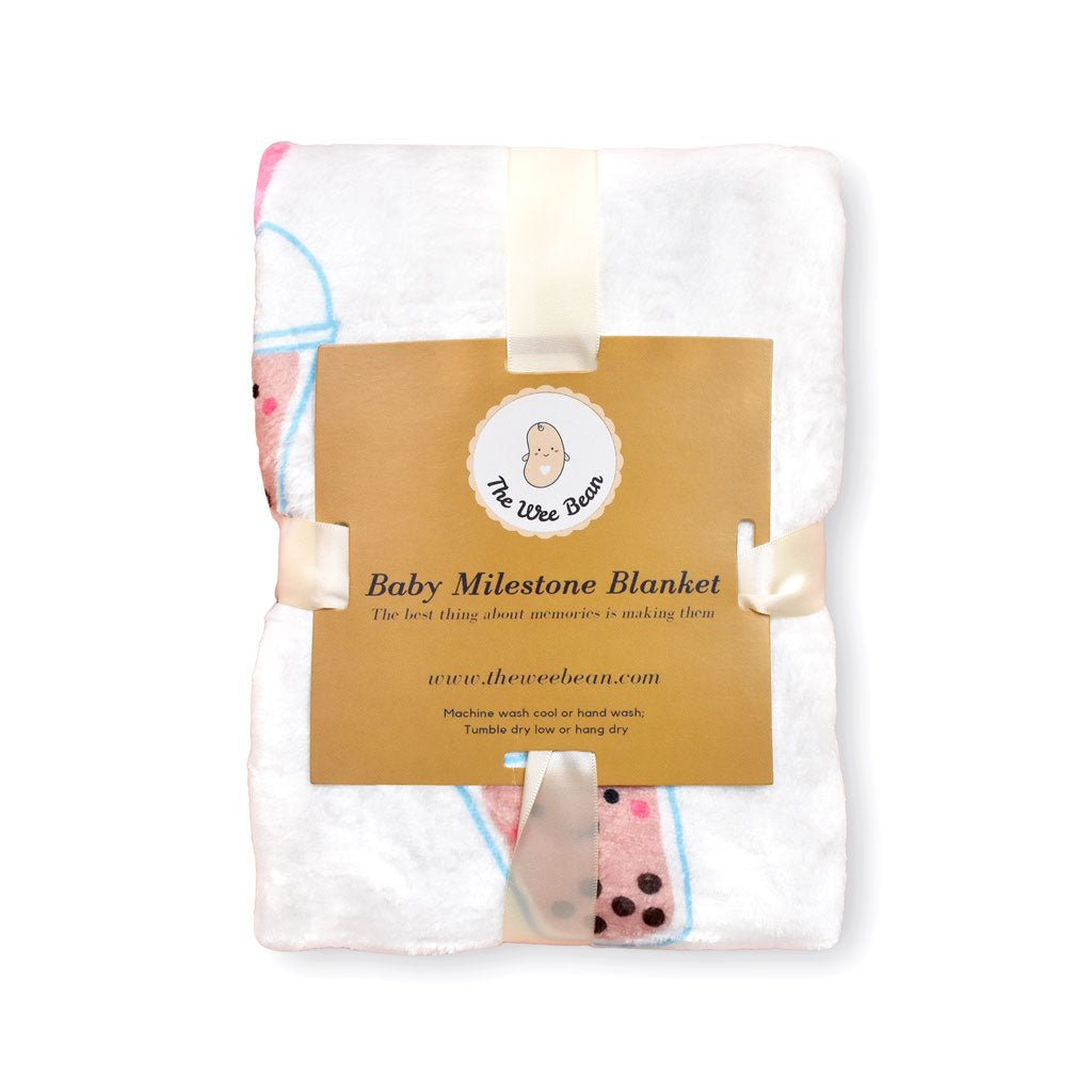 Fleece Milestone Blanket for Baby Photography - You Make My Heart Go Boba Boba