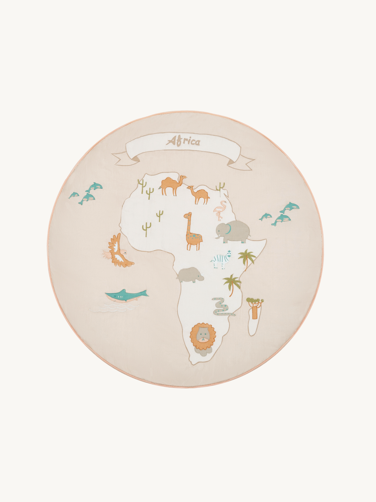 Africa Round Floor Cushion - The Explorer｜For Kids