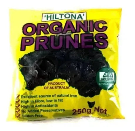 Hiltona Organic Moistened Prunes 250g