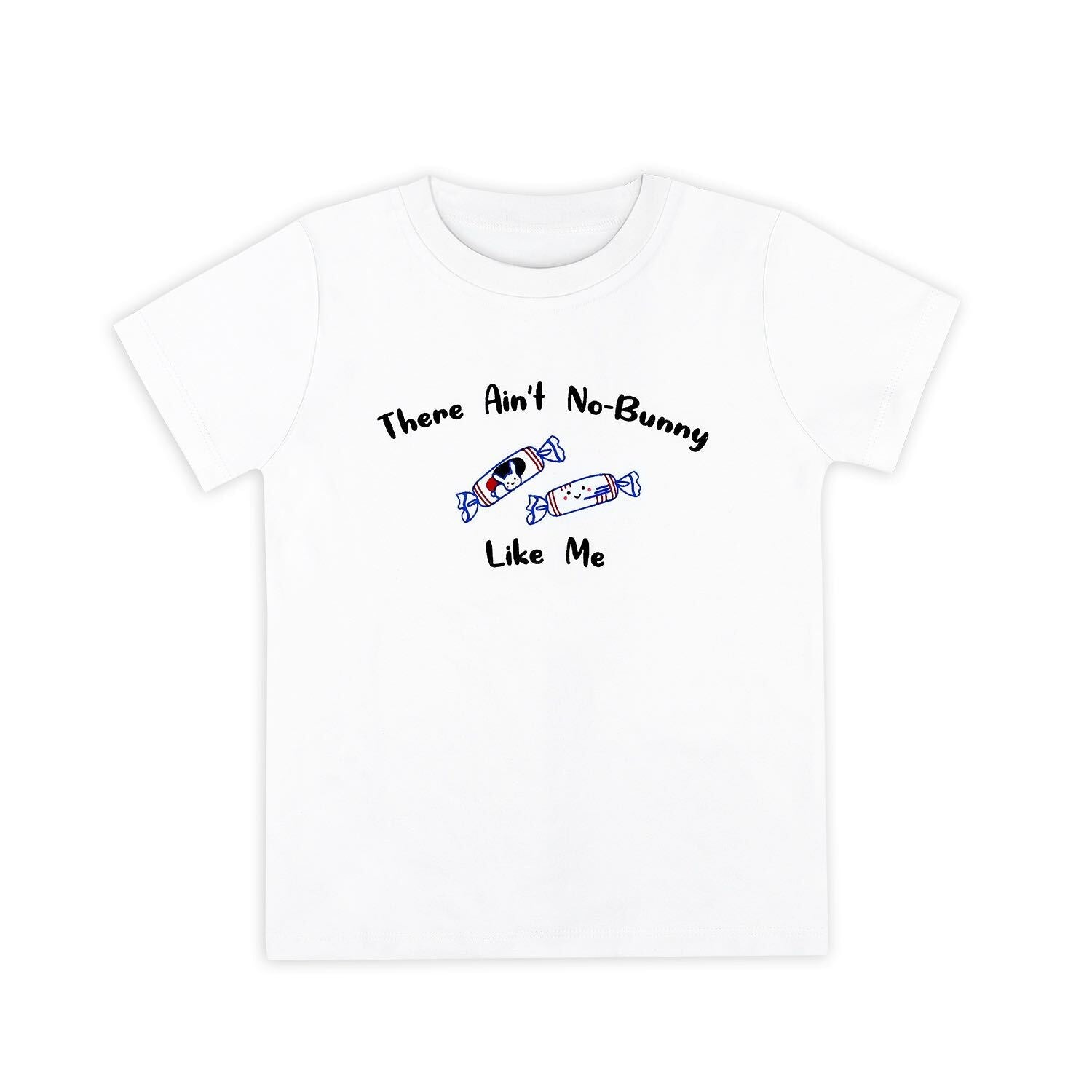 Organic Cotton Toddler Kids T-Shirt - White Bunny Candy