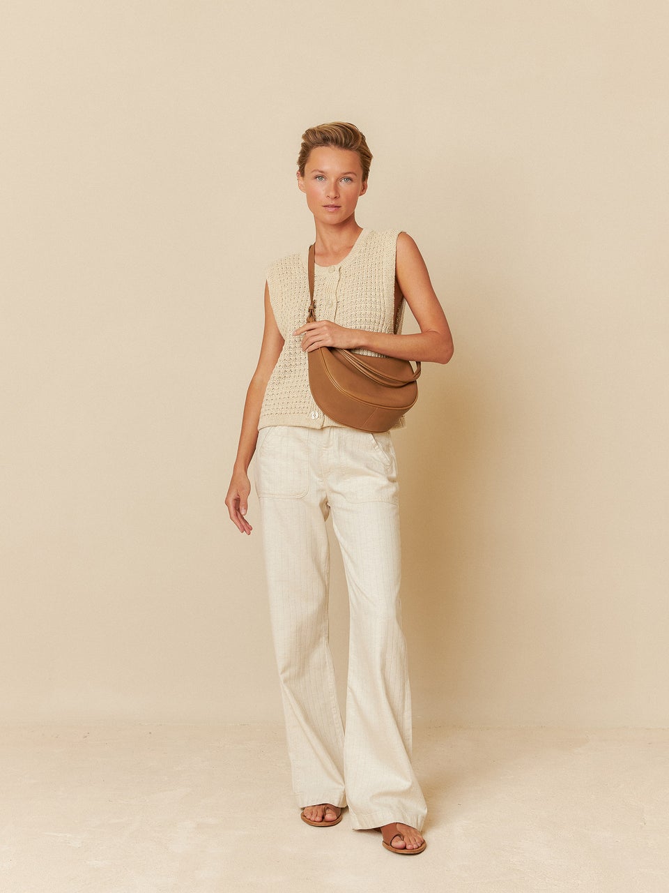 Half Moon Leather Ba Kc731 Marron