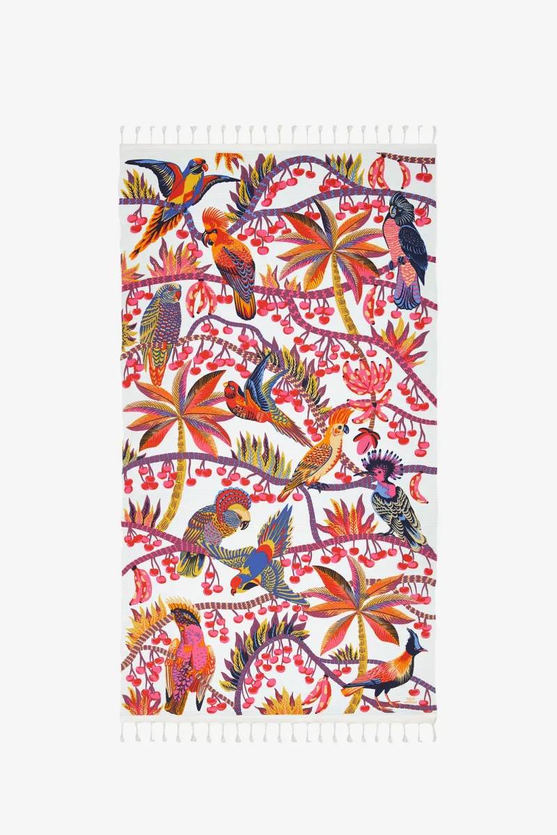 Scarf Fouta 100 Cerise White Fo17cer00 White-Blanc