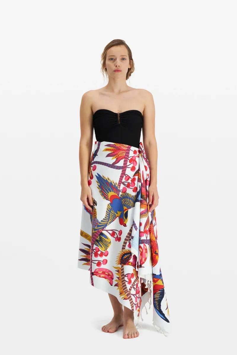 Scarf Fouta 100 Cerise White Fo17cer00 White-Blanc