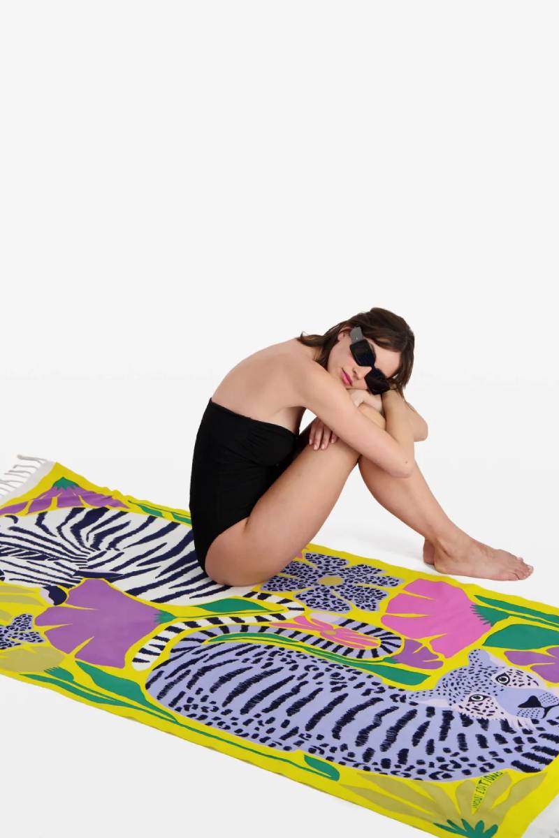 Scarf Fouta 100 Folk Yellow Fo17fol09 Yellow-Jaune