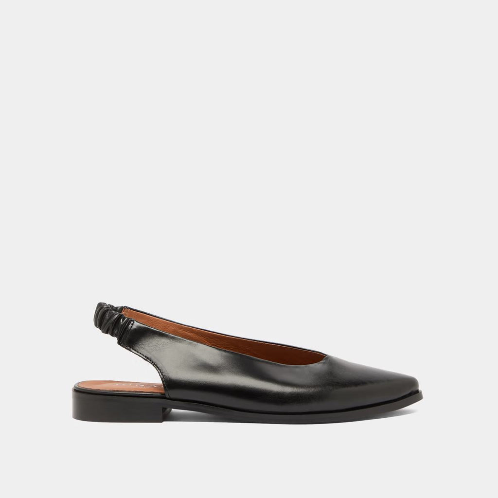 Flat Acajou Cuir Noir