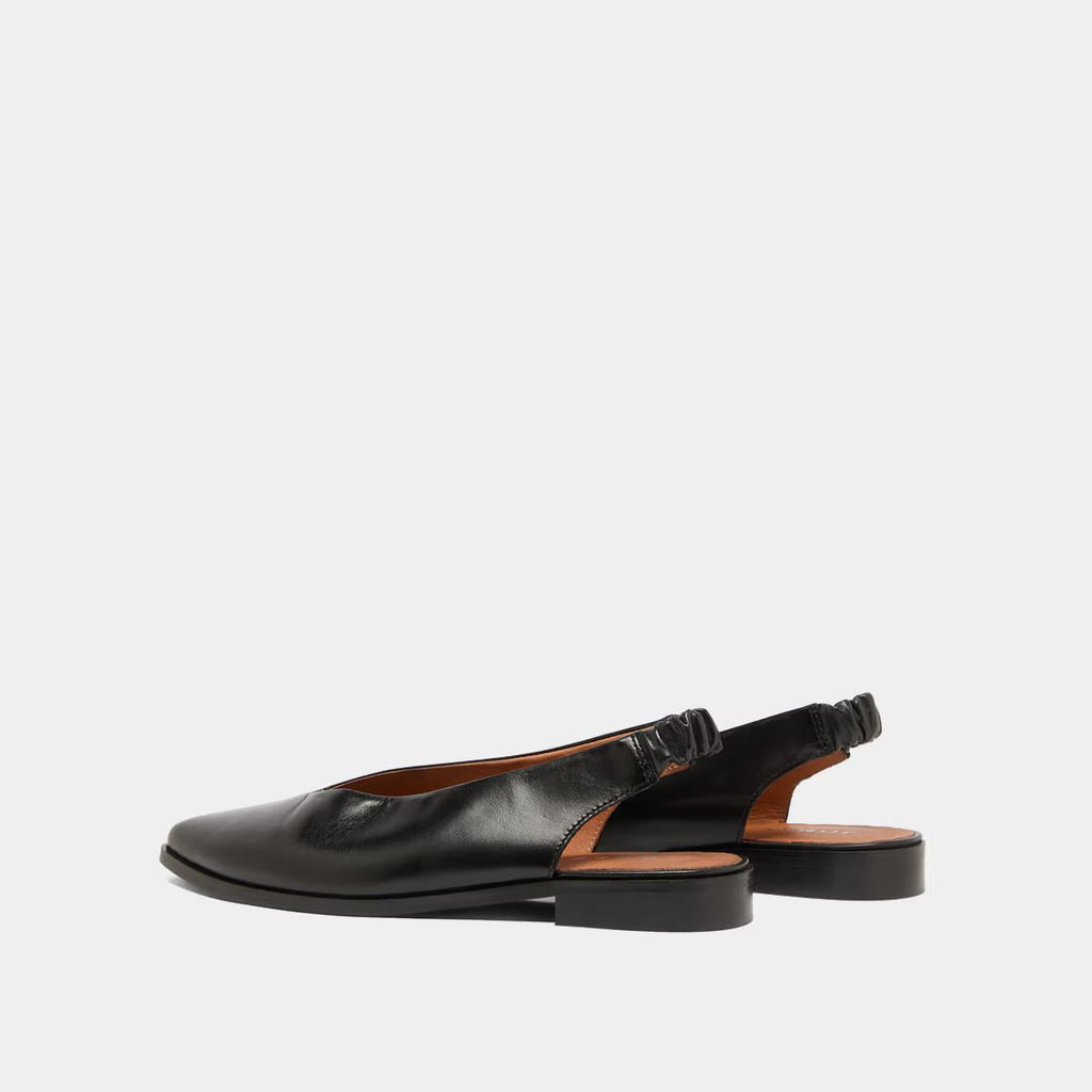 Flat Acajou Cuir Noir