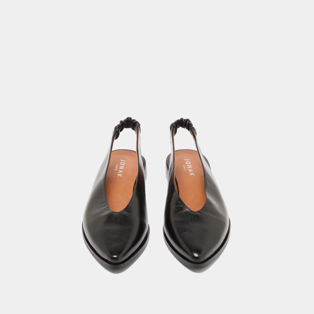 Flat Acajou Cuir Noir