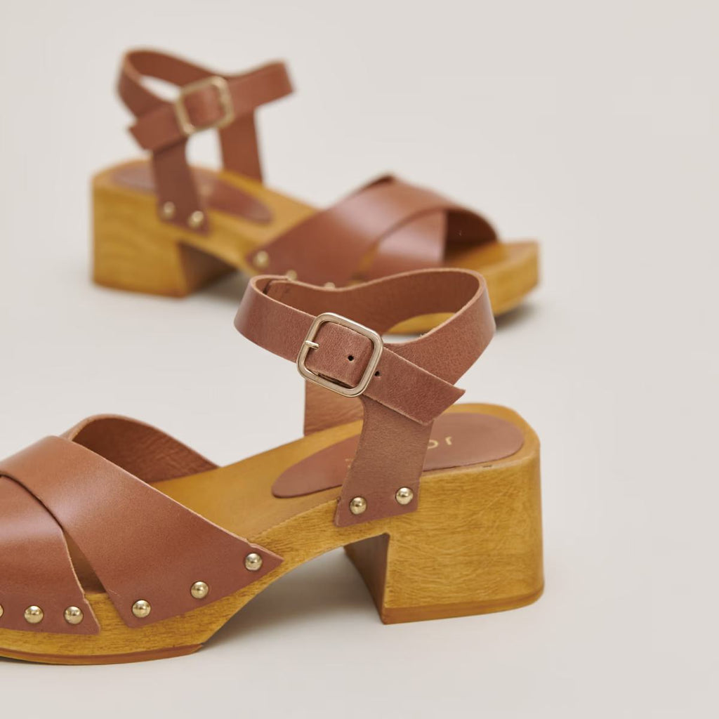 Sandal Mae Bis Cuir Cognac